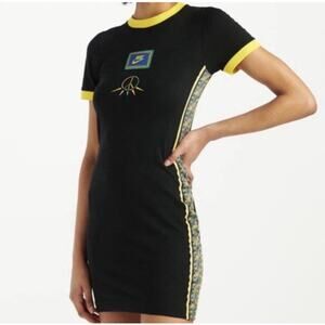 Retro Y2K 90s Style Nike Colorful Bodycon T-Shirt Dress, Women's Size XS